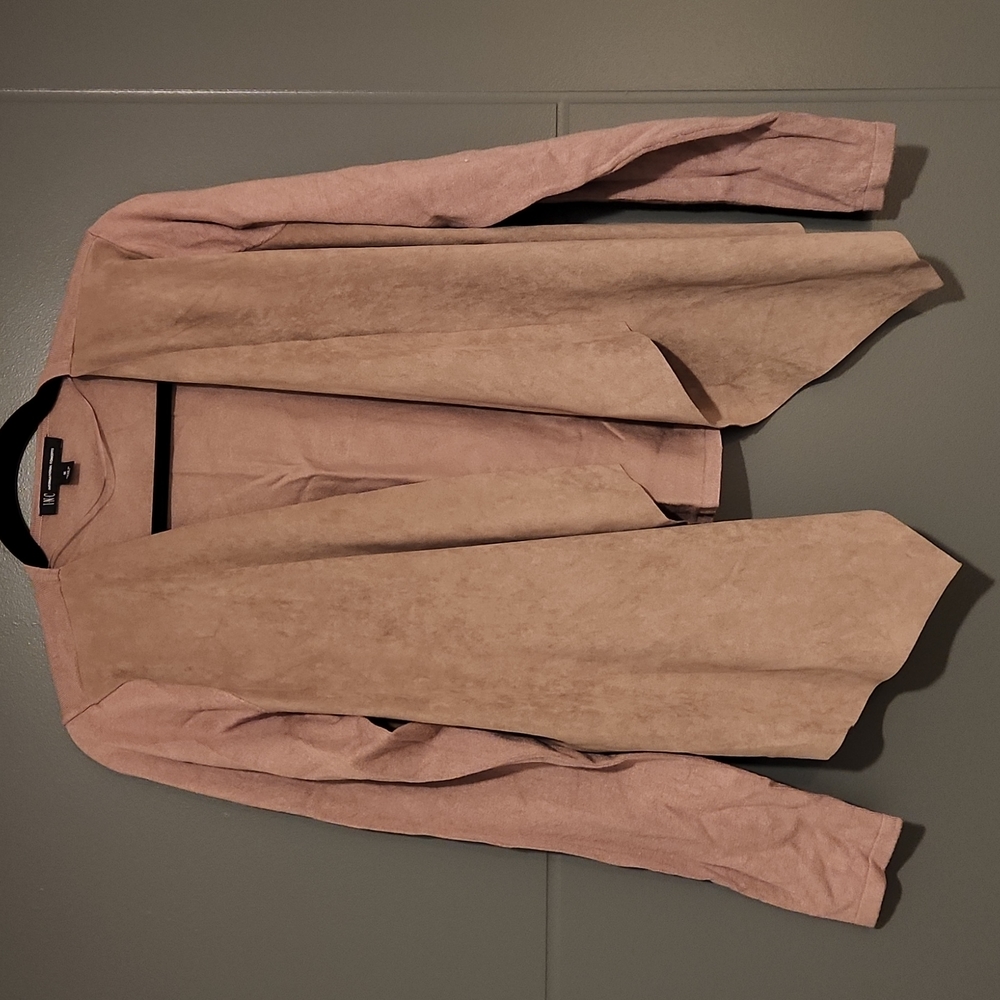 Faux Suede Swing Cardigan